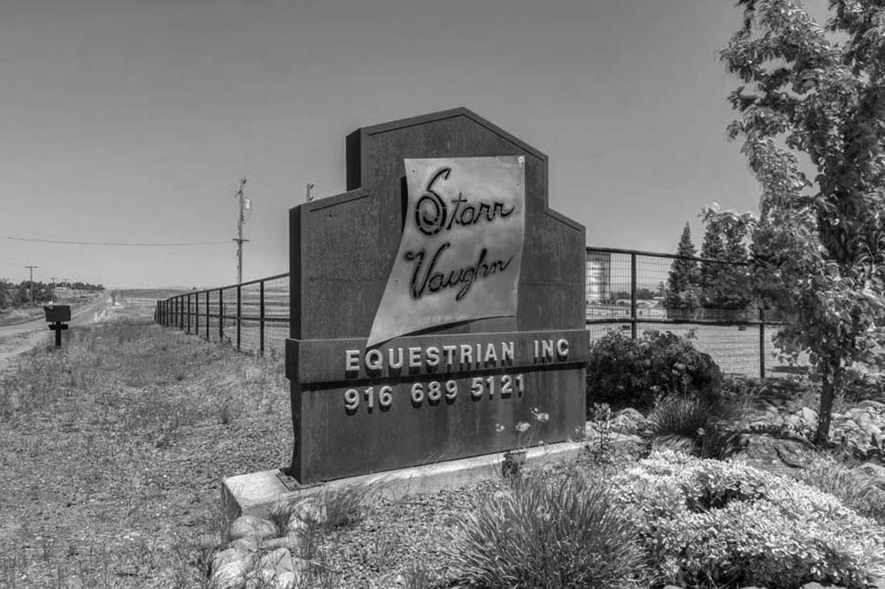 Starr Vaughn Equestrian Center along a Sacramento country road. 