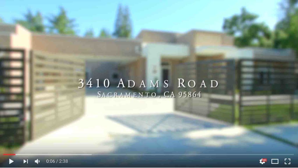 YouTube Video of 3410 Adams Road in Sacramento