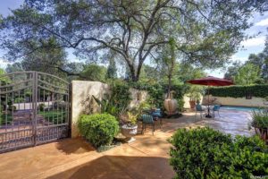 Enter gates to private courtyard and lap pool